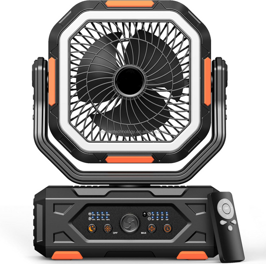 Portable USB Air Cooler Fan with Oscillation & LED Light – Rechargeable Outdoor Cooling