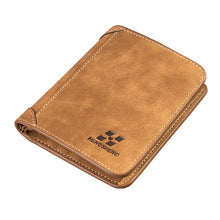 🔥 Black Friday🔥 Vintage Suede Finish Bifold Wallet – Short Vertical Design with Multiple Card Slots