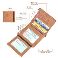 🔥 Black Friday🔥 Vintage Suede Finish Bifold Wallet – Short Vertical Design with Multiple Card Slots