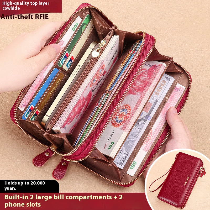 Stylish Large - capacity Genuine Leather Clutch